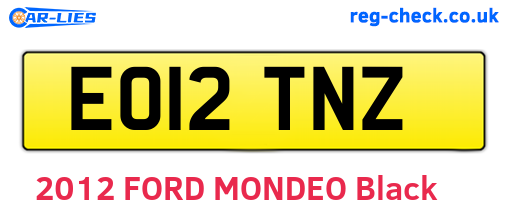 EO12TNZ are the vehicle registration plates.