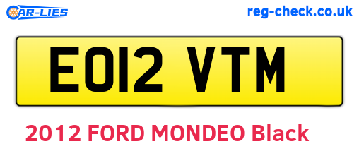 EO12VTM are the vehicle registration plates.