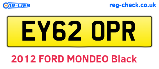 EY62OPR are the vehicle registration plates.