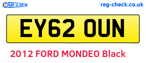 EY62OUN are the vehicle registration plates.