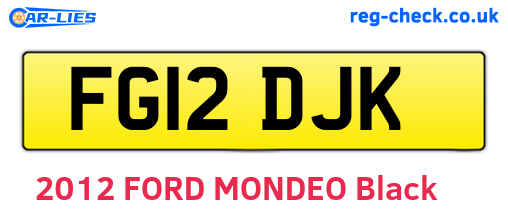 FG12DJK are the vehicle registration plates.