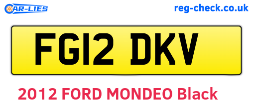 FG12DKV are the vehicle registration plates.