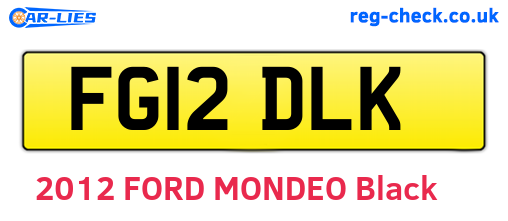 FG12DLK are the vehicle registration plates.