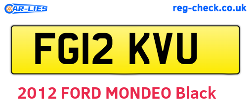 FG12KVU are the vehicle registration plates.