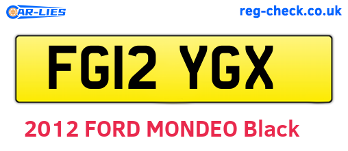 FG12YGX are the vehicle registration plates.