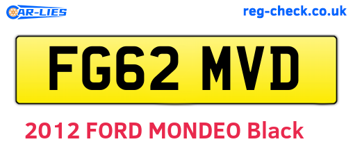 FG62MVD are the vehicle registration plates.