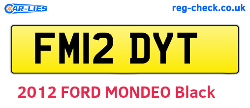 FM12DYT are the vehicle registration plates.