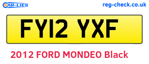 FY12YXF are the vehicle registration plates.