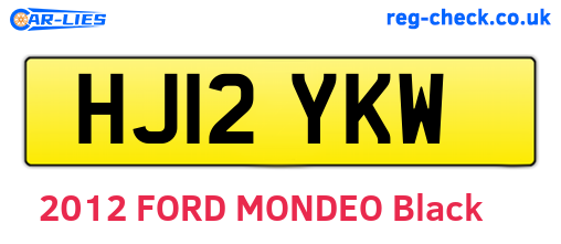 HJ12YKW are the vehicle registration plates.