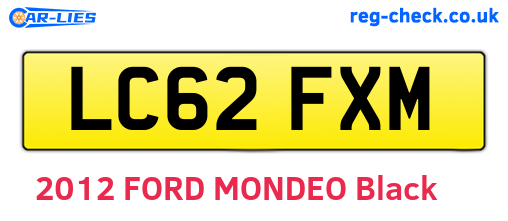 LC62FXM are the vehicle registration plates.