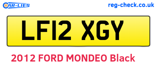 LF12XGY are the vehicle registration plates.
