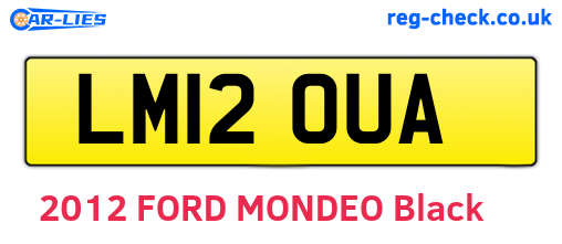 LM12OUA are the vehicle registration plates.