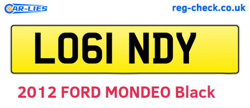 LO61NDY are the vehicle registration plates.