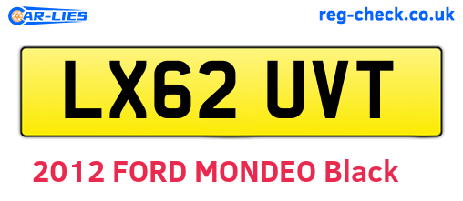 LX62UVT are the vehicle registration plates.