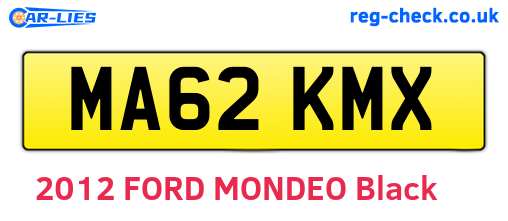 MA62KMX are the vehicle registration plates.