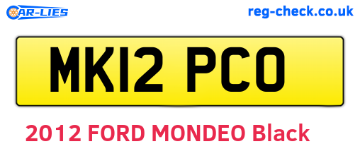 MK12PCO are the vehicle registration plates.