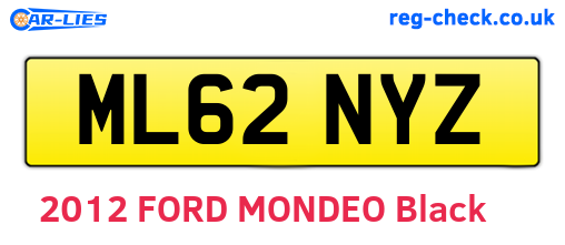 ML62NYZ are the vehicle registration plates.