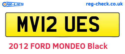 MV12UES are the vehicle registration plates.