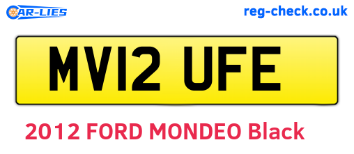 MV12UFE are the vehicle registration plates.