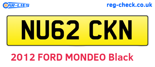 NU62CKN are the vehicle registration plates.