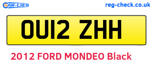 OU12ZHH are the vehicle registration plates.