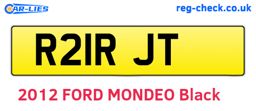 R21RJT are the vehicle registration plates.