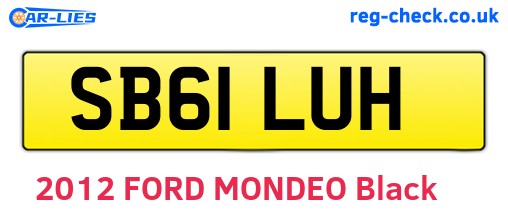 SB61LUH are the vehicle registration plates.