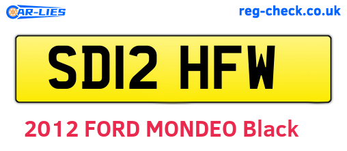 SD12HFW are the vehicle registration plates.