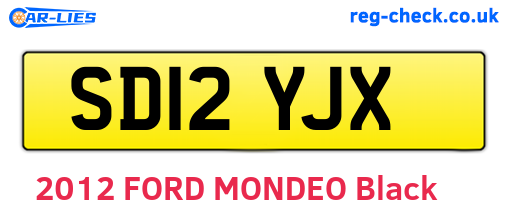 SD12YJX are the vehicle registration plates.