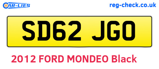 SD62JGO are the vehicle registration plates.