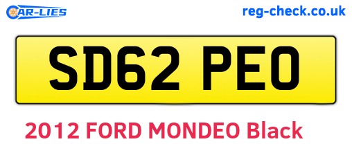 SD62PEO are the vehicle registration plates.