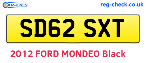 SD62SXT are the vehicle registration plates.