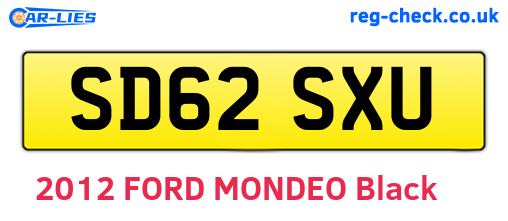 SD62SXU are the vehicle registration plates.