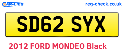 SD62SYX are the vehicle registration plates.