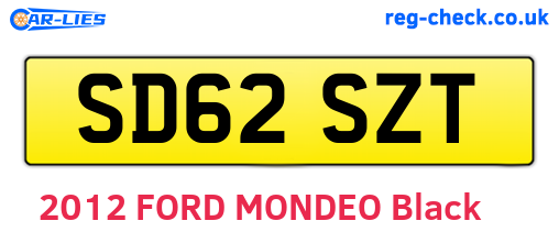 SD62SZT are the vehicle registration plates.