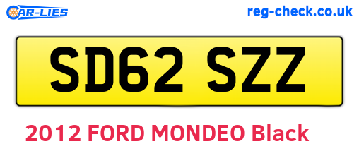 SD62SZZ are the vehicle registration plates.