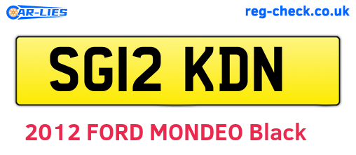 SG12KDN are the vehicle registration plates.