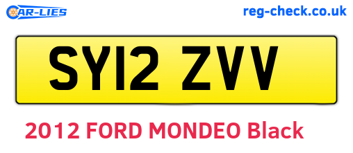 SY12ZVV are the vehicle registration plates.