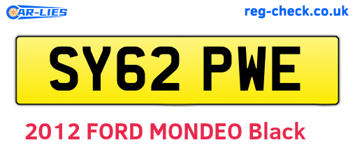 SY62PWE are the vehicle registration plates.