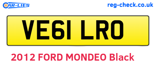 VE61LRO are the vehicle registration plates.