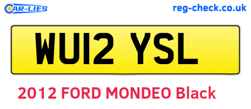 WU12YSL are the vehicle registration plates.