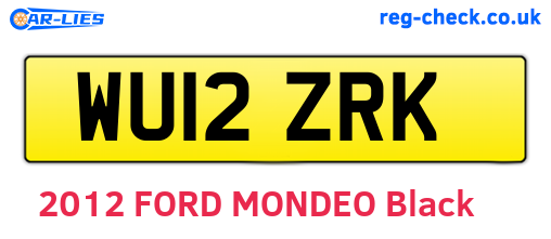 WU12ZRK are the vehicle registration plates.