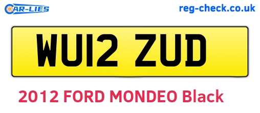 WU12ZUD are the vehicle registration plates.