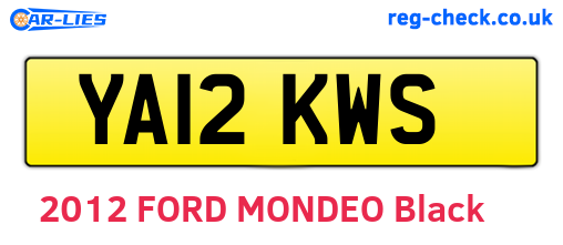 YA12KWS are the vehicle registration plates.