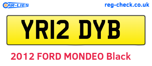YR12DYB are the vehicle registration plates.