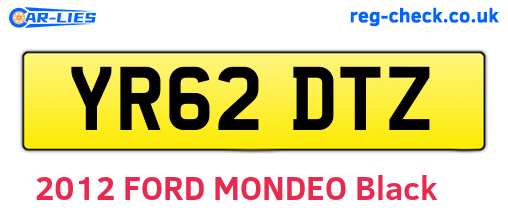 YR62DTZ are the vehicle registration plates.