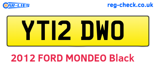 YT12DWO are the vehicle registration plates.