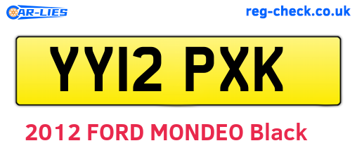 YY12PXK are the vehicle registration plates.