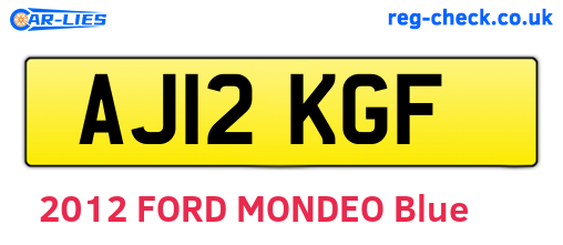 AJ12KGF are the vehicle registration plates.