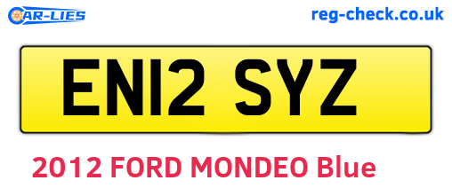 EN12SYZ are the vehicle registration plates.